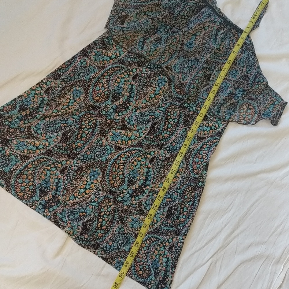 Chocolate floral with drop sleeves dress sz S - Picture 7 of 8